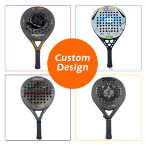 Raqueta de Pádel de Fibra de Carbono Verde QINGYU Personalizada al por Mayor, Forma de Diamante, 3K/12K, Peso Ajustable de 35510g, Tenis de Playa con Logotipo Personalizado - Product Image 3
