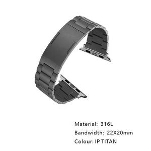 Correa de Reloj de Acero Inoxidable 316L de Liberación Rápida |   Correa de Metal Premium de 20 mm para Hombre |   Accesorios Personalizables para Relojes - Product Image 2