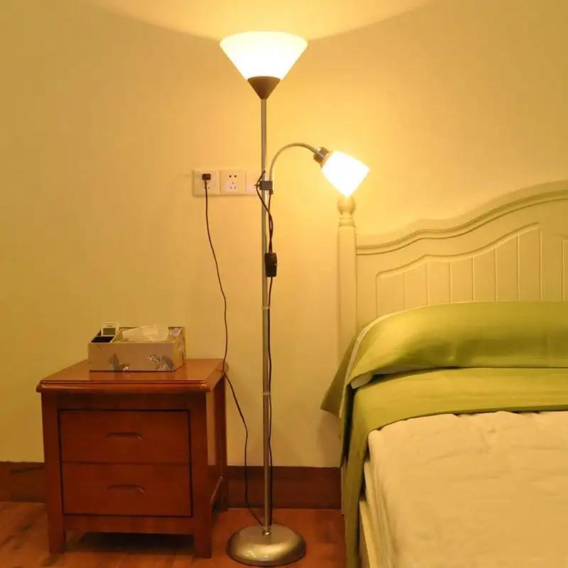 مصباح قائم LED حديث مع ظل معدني وأكريليك لغرفة المعيشة مصباح أرضي فاخر 5 واط 12 واط