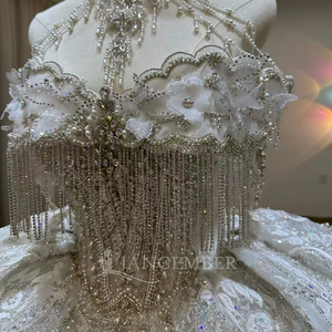 Robe de mariée de style princesse avec corsage perlé et appliques florales 3D, robes de mariée pour femmes, personnalisées Lsjj84 - Product Image 5
