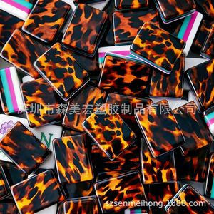 Customized Tortoiseshell Acrylic Mahjong Tiles Four Layer Handmade For Chess Card <b>Entertainment</b> - Product Image 4
