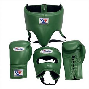 Gants de boxe MMA professionnels personnalisables OEM/ODM en cuir de vachette vert avec poignées et sangle de poignet réglable, respirants pour arts martiaux - Product Image 1