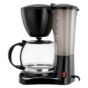 Machine à café filtre 12 tasses entièrement automatique, électrique, boîtier en plastique noir avec carafe en verre pour usage domestique ou au bureau - Product Image 2
