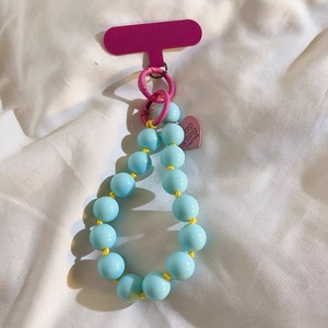 Phone Wrist Straps Rope DIY Beaded Mobile Phone Case Chain Candy Color Short Mobile Phone <b>Lanyard</b> with Patch Clip - Product Image 4