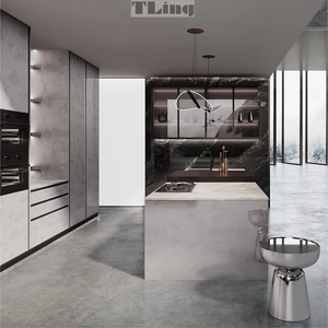 Tủ bếp công nghệ tiên tiến với ánh sáng sang trọng và rực rỡ bao gồm phụ kiện vòi bản lề bồn rửa - Product Image 5