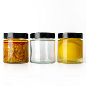 Barattoli <span class=keywords><strong>in</strong></span> <span class=keywords><strong>Vetro</strong></span> per Marmellata e Spezie da 6oz, 8oz, 12oz, 16oz, 26oz con Coperchi <span class=keywords><strong>in</strong></span> Metallo/Coperchio Nero - Product Image 3