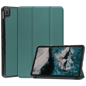 Étui pour tablette en cuir PU magnétique pour <span class=keywords><strong>Nokia</strong></span> <span class=keywords><strong>T21</strong></span> T20 10,4 pouces 2021, ultra fin, PC rigide, support mince, étui à trois volets - Product Image 4