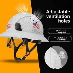 قبعة بلاستيكية صلبة بحافة كاملة HDPE معتمدة من en396 ، مقبض جرافيتي من 6 نقاط على شكل حرف V ، حواف واسعة وحافة كبيرة - Product Image 5