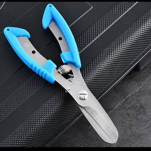 Pince de pêche en acier inoxydable, manche bleu, outil de coupe multifonctionnel durable pour la manipulation de la ligne de pêche et des leurres - Product Image 5