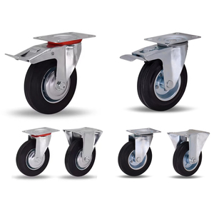 <span class=keywords><strong>Roulettes</strong></span> industrielles de 3 pouces, moyennement robustes, à noyau en fer, pivotantes, verrouillables, avec plaque en zinc, <span class=keywords><strong>roulettes</strong></span> en caoutchouc massif noir - Product Image 2