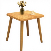 Table basse portable en bois massif, quatre pieds cylindriques, design antique, mobilier moderne pour salon, chambre et décoration intérieure