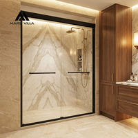 Porte de douche coulissante double Mars Villa noir mat, fabricant et fournisseur, délai de livraison personnalisé 15-45 jours