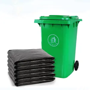 55 Gallon Black Trash Bags 30 Micron Garbage Bag Kitchen Packaging Large Black Pe Compactor Trash Bags