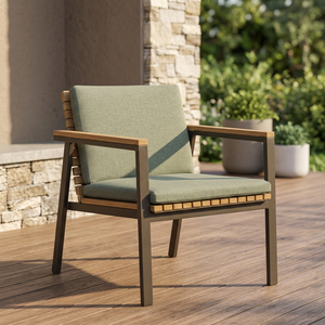 Modern High Back Wedding Commercial Use Hotel <b>Arm</b> <b>Chair</b> Green Cushion Contemporary Design Durable Wood Frame Slat Back Tapered - Product Image 4