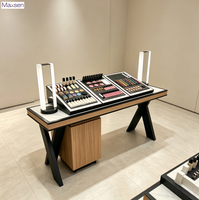 Table de présentation de cosmétiques en bois moderne Maxsen, écologique et personnalisée, avec éclairage LED, pour démonstration et test de maquillage