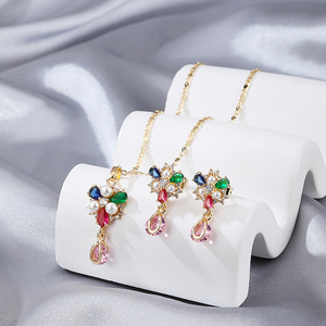 <strong>Fashion</strong> <strong>Jewelry</strong> <strong>Set</strong> 18k Zircon Heng Dian Alibaba Website Wholesale Elegant Women Gold Plated Earring Pendant <strong>Jewelry</strong> <strong>Sets</strong> - Product Image 1