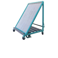 Chariot porte-verre haute capacité, chariot à charnières en acier soudé, chariot résistant à la corrosion avec séparateur en nylon durable