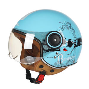 <span class=keywords><strong>Casco</strong></span> de motocicleta Retro clásico Abs, <span class=keywords><strong>casco</strong></span> de media cara <span class=keywords><strong>Vintage</strong></span> con cascos antiniebla de alta calidad - Product Image 4