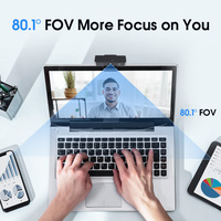 Caméra Web USB haute définition 4K 30fps avec microphone, capteur CMOS 8 mégapixels, mise au point automatique pour la visioconférence, ordinateurs de bureau/portables