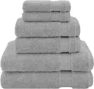 Ensemble de 6 serviettes Heidelberg Erwin Mller, 100% coton, absorbantes, séchage rapide, unies, compactes, légères, anthracite, taille unique - Product Image 3