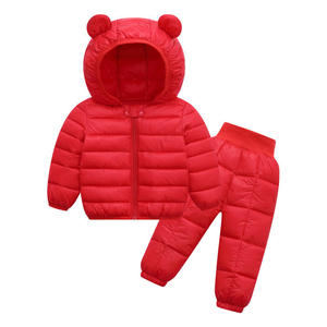 Ensembles de vêtements pour bébés filles et garçons 2026, deux pièces, veste à capuche et pantalon en duvet de neige, polyester/coton, <span class=keywords><strong>12</strong></span>-18 <span class=keywords><strong>mois</strong></span>, hiver - Product Image 2