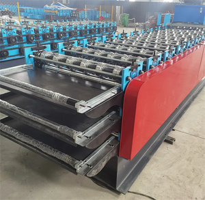 3 trong 1 ba lớp mái đá phiến kim loại mái ngói Máy làm hình thang sóng ibr tấm mái cuộn hình thành giá máy - Product Image 6