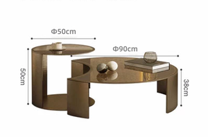 <span class=keywords><strong>Table</strong></span> basse en verre de style designer italien de luxe, <span class=keywords><strong>table</strong></span> basse à deux pièces imbriquées, <span class=keywords><strong>table</strong></span> basse de salon de haute qualité personnalisée - Product Image 6