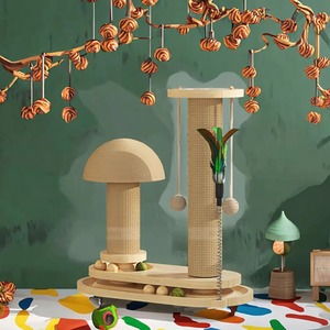 <span class=keywords><strong>Arbre</strong></span> <span class=keywords><strong>à</strong></span> <span class=keywords><strong>chat</strong></span> d'intérieur moderne de luxe <span class=keywords><strong>en</strong></span> <span class=keywords><strong>bois</strong></span> massif avec griffoir <span class=keywords><strong>en</strong></span> sisal, plateau tournant, jouet <span class=keywords><strong>à</strong></span> <span class=keywords><strong>chat</strong></span> et structure portable type cage pour chats - Product Image 4