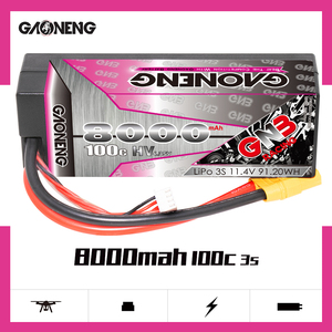 GNB GAONENG 8000MAH 3S 3S2P HV 11.4V 100C RC LiPo แบตเตอรี่ XT90 1/8 1/10 สเกล RC รถแข่งฮาร์ดเคสรถบรรทุกบักกี้ LiHV - Product Image 5