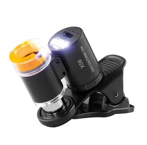 携帯電話クリップ顕微鏡<span class=keywords><strong>60</strong></span>倍の冷温光アンティーク識別2LED1UVライト - Product Image 3