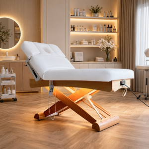 Camilla Eléctrica Ajustable para Tratamientos Faciales y Spa con Calefacción, Luz LED y Tapicería de Cuero sin Solventes - Product Image 1