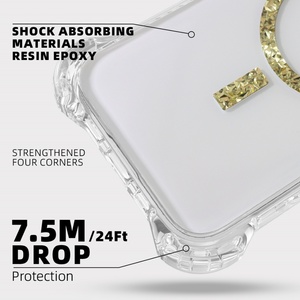 Étui de téléphone transparent Aikusu Tpu Pc Anti-jaunissement Anti-choc Étui de téléphone magnétique transparent pour Iphone 16 15 14 13 12 Pro Max - Product Image 6
