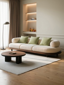 Canapé de salon <span class=keywords><strong>vintage</strong></span> couleur crème, bois massif, rangée droite, haut de gamme, sur mesure - Product Image 3