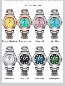   <span class=keywords><strong>Reloj</strong></span> de Cuarzo <span class=keywords><strong>para</strong></span> Mujer 708 Factory Montre, Diseño Cuadrado Antiguo, Caja de Acero Inoxidable, Resistente al Agua, con Visualización de Fecha Luminosa - Product Image 6