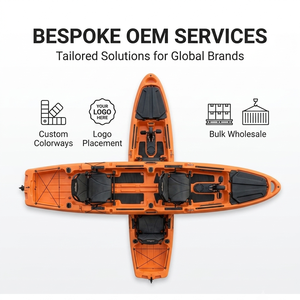Kayak de pêche en gros pour deux personnes, modèle modulaire, orange, en plastique rotomoulé, bateau de pêche, canoë océanique - Product Image 4