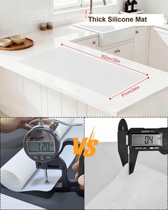 Silicone Crafting <b>Mat</b> 32x24x1.2mm <b>Large</b> Non-Stick Heat Resistant <b>Desk</b> Protector Resin Jewelry Acrylic/Clay Work | Translucent - Product Image 2