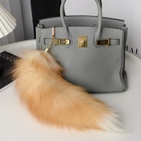 Porte-clés en fourrure douce de 35-40 cm, pendentif moelleux pour sac à main, sac à dos, décoration élégante pour femme