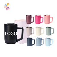 Nouvelle tasse à poignée ZP de 15 oz, gobelet isotherme en acier inoxydable 304, tasse à café portable pour le bureau, à boire directement