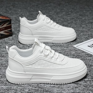 Nouvelles baskets décontractées de sport pour hommes, style coréen tendance, respirantes, blanches, polyvalentes, à semelle épaisse, à lacets, en EVA, pour la marche - Product Image 4