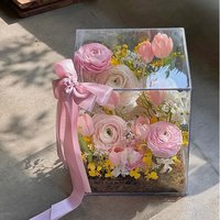 Sac à main transparent en plastique acrylique haut de gamme pour la Saint-Valentin, Noël, pour l'emballage de fleurs et de chocolats