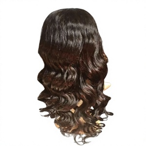 Peluca de Cabello Humano Virgen Natural Negro con Ondas Sueltas, sin Pegamento, con Frente de Encaje Invisible HD, Venta al Por Mayor - Product Image 1