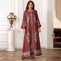 Robe longue ethnique pour femmes musulmanes, longueur cheville, manches longues, personnalisable ODM, légère et respirante en polyester, pour mariage et usage quotidien