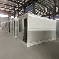 Maison conteneur pliable, bâtiment modulaire préfabriqué avec panneaux muraux isolés en laine de roche