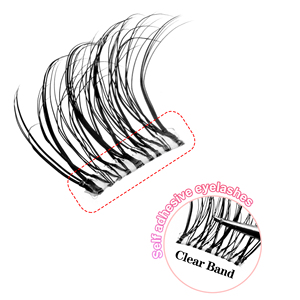 Wholesale Diy Press for Cluster Lashes Self <strong>Adhesive</strong> Extensions Private Label <strong>Reusable</strong> <strong>Eyelash</strong> CC for Feather Style - Product Image 2