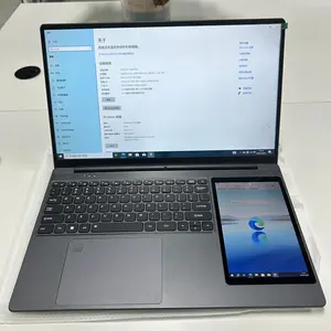 2024 Novidade Laptop empresarial com tela dupla de toque de 15,6 polegadas + 7 polegadas Monitor duplo 16GB 1TB SSD Intel Celeron Processador N5095