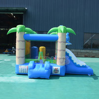 Château gonflable tropical pour enfants avec toboggan, structure de saut gonflable pour la maison, le jardin, les fêtes et les jeux pour enfants