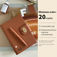 Ensemble de classeur en cuir PU A5 de qualité supérieure et agenda pour femme avec logo personnalisé - Carnets/journaux de luxe, cadeau pour le bureau et usage personnel