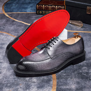 Sepatu Formal Pria Kulit Asli Inggris Berkualitas Tinggi Desain Bisnis Mewah Terlaris dengan Tali Pengikat Pola Buatan Tangan - Product Image 6