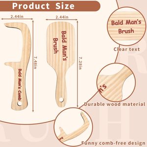 WOWEI <span class=keywords><strong>Peigne</strong></span> drôle d'homme <span class=keywords><strong>chauve</strong></span> Cadeau drôle de bâillon pour hommes <span class=keywords><strong>Peigne</strong></span> de perte de cheveux pour hommes chauves Peignes en bois Artisanat Cadeau - Product Image 2