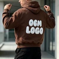 Hoodie Sweatshirt Unisex Warna Solid Oversized Loose Fit Kasual Serbaguna Couple custom print hoodie Puff Printing Foam Printing